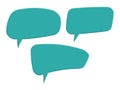 Set of blue comic speech bubbles. Vector Illustration and graphic elements. Royalty Free Stock Photo